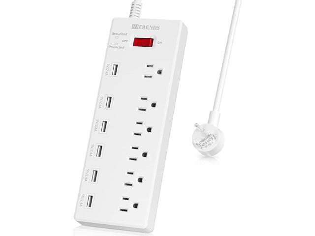 HITRENDS Surge Protector Power Strip 6 Outlets with 6 USB Charging Ports, USB Extension Cord, 1625W/13A Multiplug for Multiple Devices Smartphone...
