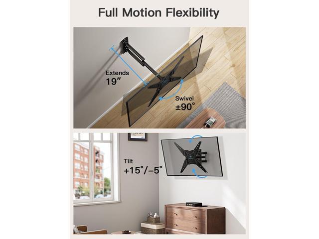 PERLESMITH Full Motion TV Wall Mount for 26-60 Inch TVs, TV Mount with Articulating Arms Swivels Tilt Extension - Wall Mount TV Brackets VESA...
