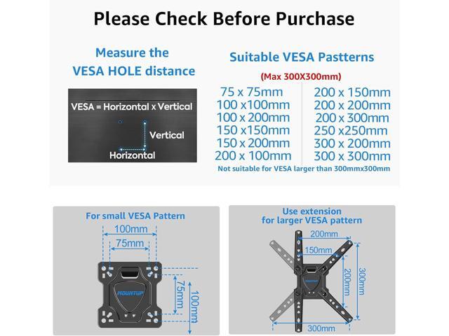MOUNTUP Full Motion TV Wall Mount for Most 26-50 Inch TVs, Max VESA 300x300mm Wall Mount TV Bracket with Swivel Tilting Extension Level Adjustment...