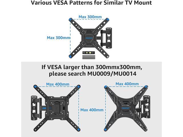 MOUNTUP Full Motion TV Wall Mount for Most 26-50 Inch TVs, Max VESA 300x300mm Wall Mount TV Bracket with Swivel Tilting Extension Level Adjustment...