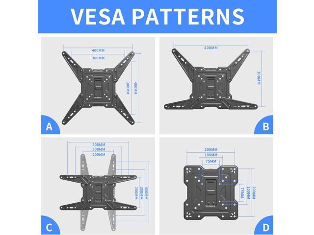 Full Motion TV Wall Mount for Most 26-55 Inch Flat Curved TVs, Wall Mount TV Bracket with Swivel Articulating Extension Tilt Arm, Support up to...