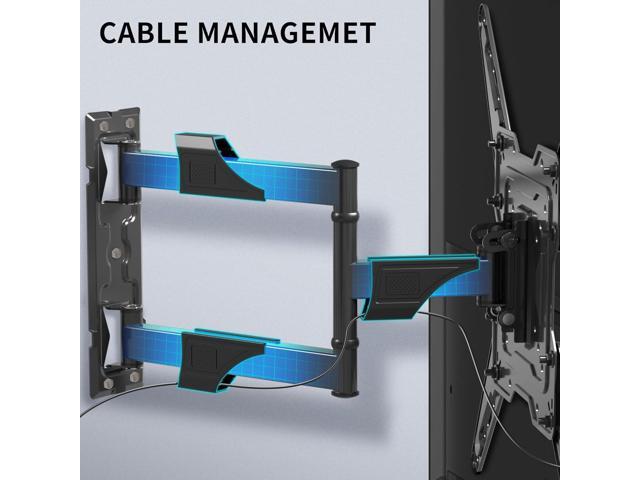 Full Motion TV Wall Mount for Most 26-55 Inch Flat Curved TVs, Wall Mount TV Bracket with Swivel Articulating Extension Tilt Arm, Support up to...