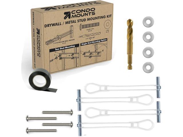 CondoMounts MSK9010 Steel Stud TV Mounting Kit Wall Mount VESA Mount Screws, Anchors & Titanium Drill Bit Heavy Duty TV Mounting Hardware Kit...