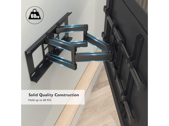 BONTEC Full Motion TV Wall Mount for 32-85 inch LED LCD OLED Flat Curved Screen TVs, Swivel Tilt TV Mount Bracket with Articulating Dual Arms Hold...