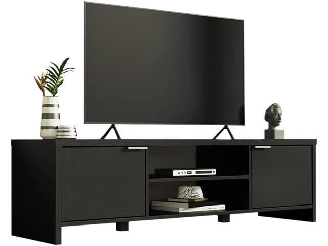 MADESA TV Stand with Storage Space and Cable Management, for TVs up to 65 Inches, Wood, 16 H x 15' D x 57 L Black photo