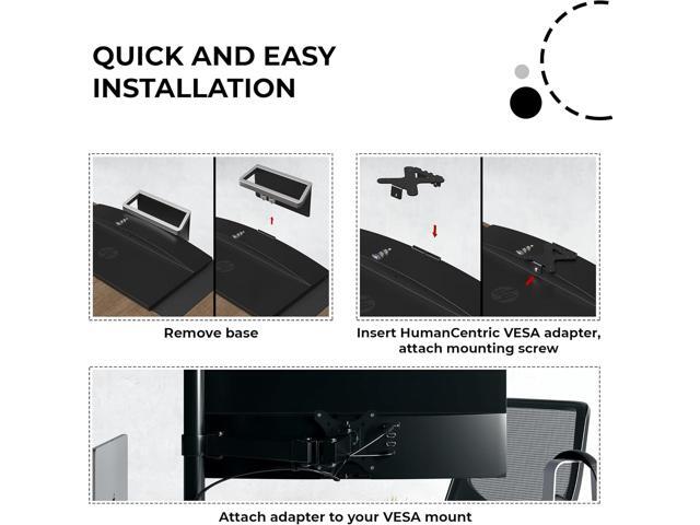 HumanCentric VESA Mount Adapter Compatible with HP Pavilion 27xw, 25xw, 24xw, 23xw, 22xw, 22cwa, 27cw, 25cw, 24cw, 23cw, and 22cw Monitors, Works...