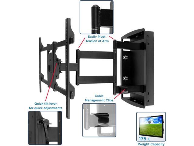 Mount-It! Recessed TV Wall Mount, Articulating Full Motion in-Wall TV Bracket for Flush Installation, 27 Inch Extended Arm Fits Screen Sizes 32,...