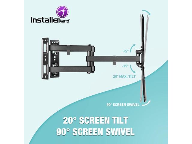 InstallerParts 32'-70' TV Corner Mount Swivel/Tilt 20' Dual Extension Arm Heavy Duty LCD LED TV Monitor Flat Panel Screen, 6ft HDMI Cable