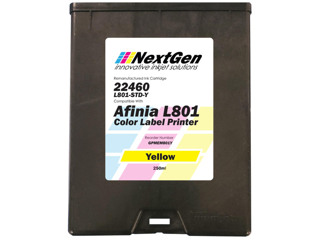 Afinia L801 Compatible Yellow Ink Cartridge for Afinia L801 Label Printer (22460 / L801-STD-Y)