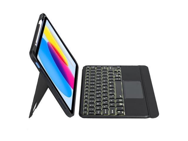 BDF For iPad Apple iPad 10.9''10th Generation Touch pad Removable Keyboard Case Protective Smart Stand Cover with 7 Colors Backlit Wireless...