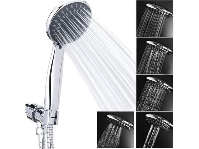 High Pressure Handheld Shower Head Briout 5-Settings Powerful Water Spray Shower Head against Low Pressure Water Flow with Stainless Hose and...