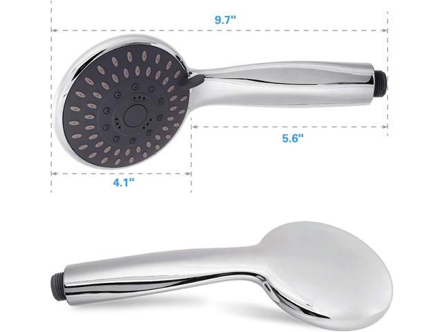 High Pressure Handheld Shower Head Briout 5-Settings Powerful Water Spray Shower Head against Low Pressure Water Flow with Stainless Hose and...