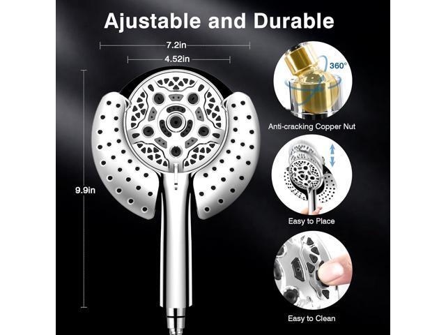Shower Head with Handheld High Pressure: INAVAMZ Hand Held Shower Head & Rain Shower Head 2-IN-1 Shower Head with 59' Rotatable Stainless Steel...