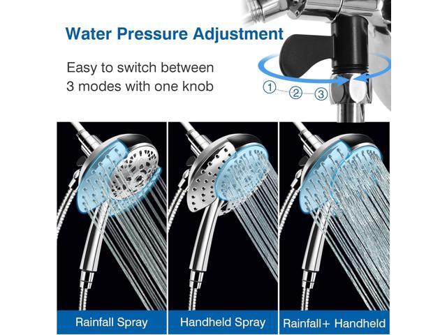 Shower Head with Handheld High Pressure: INAVAMZ Hand Held Shower Head & Rain Shower Head 2-IN-1 Shower Head with 59' Rotatable Stainless Steel...