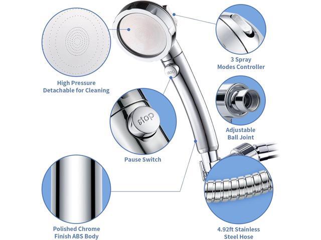 SINGSUO High Pressure Handheld Shower Head with On Off Switch, Detachable Shower Head, 3 Spray Modes Shower Massager Handheld with Hose and...