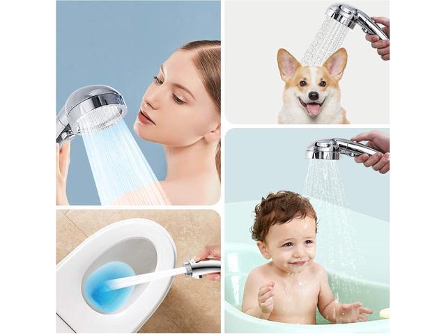 SINGSUO High Pressure Handheld Shower Head with On Off Switch, Detachable Shower Head, 3 Spray Modes Shower Massager Handheld with Hose and...