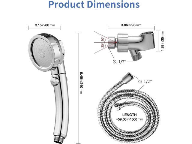 SINGSUO High Pressure Handheld Shower Head with On Off Switch, Detachable Shower Head, 3 Spray Modes Shower Massager Handheld with Hose and...