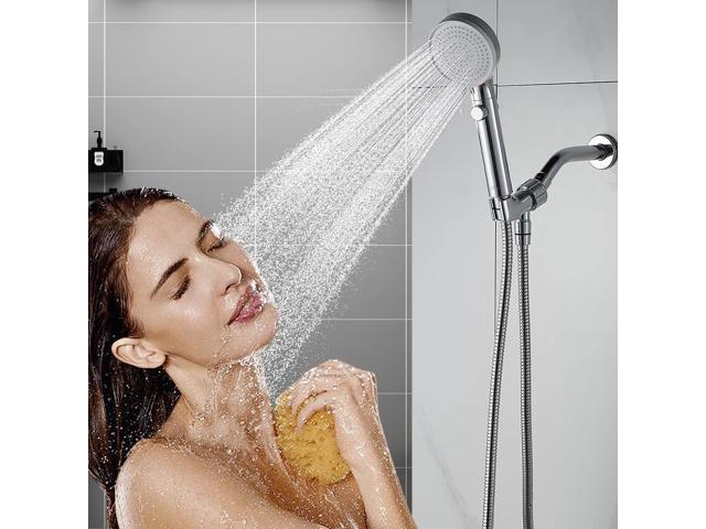 DOILIESE Shower Head with Handheld Shower Head with ON/Off Switch, 3-Modes High Pressure, with 60in Hose, Chrome Finish