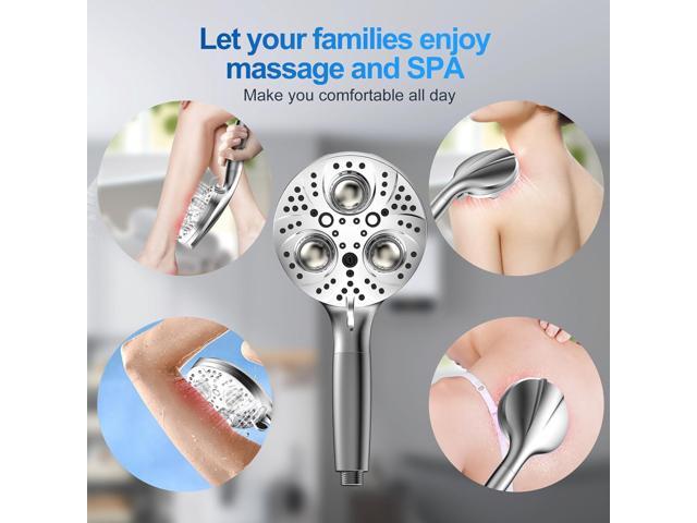 Surpzon Filtered Massage Shower Head with Handheld Spray Combo, 10 Modes High Pressure Shower Heads with 3 Massage Beads, Detachable Shower Head...