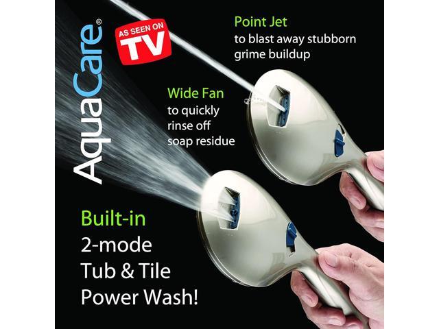 Hotel Spa AquaCare As-Seen-On-TV High Pressure 48-setting Rain & Handheld 3-way Shower Head Combo - Anti-clog Nozzles/Tub, Tile & Pet Power...