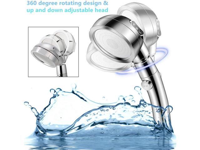Modern 3-Setting Detachable Shower Head with 59-Inch Hose, High Pressure Water Saving, 360 Rotating Adjustable Handheld Shower Head with ON/OFF...
