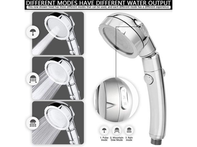 Modern 3-Setting Detachable Shower Head with 59-Inch Hose, High Pressure Water Saving, 360 Rotating Adjustable Handheld Shower Head with ON/OFF...