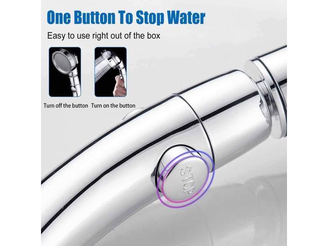 Modern 3-Setting Detachable Shower Head with 59-Inch Hose, High Pressure Water Saving, 360 Rotating Adjustable Handheld Shower Head with ON/OFF...