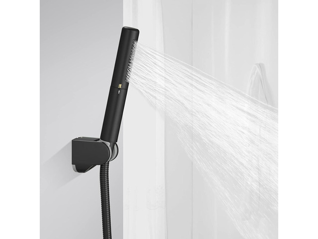 BESy Black Brass 2 In 1 Function Handheld Shower Head Set High Pressure 7 Inch Shower Head High Flow Hand Shower Wand with 59 Inch Hose, Bracket,...