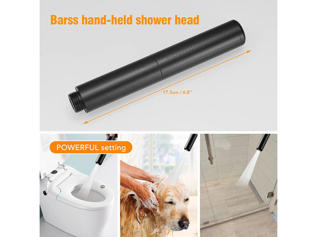 BESy Black Brass 2 In 1 Function Handheld Shower Head Set High Pressure 7 Inch Shower Head High Flow Hand Shower Wand with 59 Inch Hose, Bracket,...
