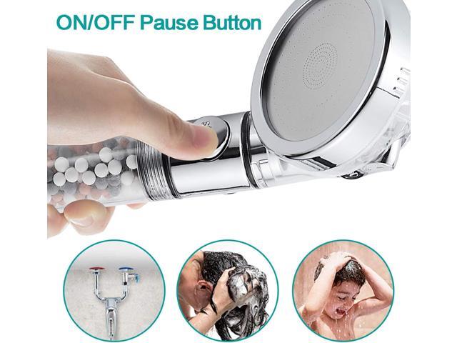 MIAOHUI Zenbody Shower Head with Filter Beads, 3 Modes Shower Envy Showerhead with On Off Switch, Handheld Eco Water Spa Shower Head with Hose,...
