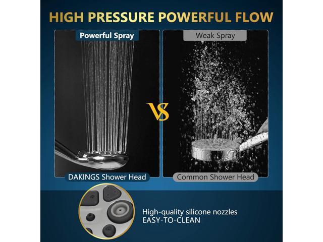 6 Spray Modes High Pressure Handheld Showerhead Set Upgraded 5 Inches Shower Head with Handheld Spray Premium Chrome Handheld Shower Head 60 Inches...
