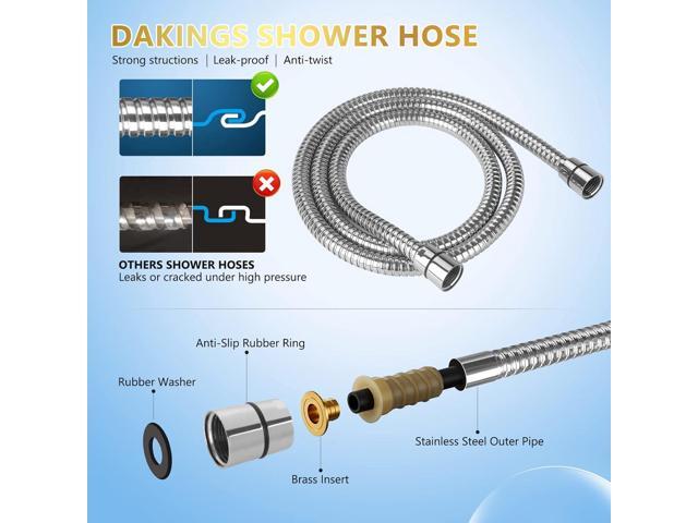 6 Spray Modes High Pressure Handheld Showerhead Set Upgraded 5 Inches Shower Head with Handheld Spray Premium Chrome Handheld Shower Head 60 Inches...