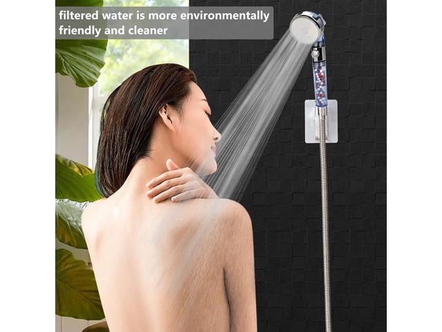 REHAVE Jetting Shower Head, Modern Style, 3 Mode Shower Sprayer, High Pressure, Polished Finish, ABS Material, Mineral Stone Beads, 1 Spray...