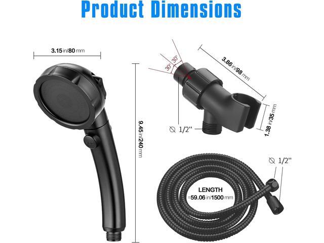 JONKEAN High Pressure Shower Head with 3 Spray Settings, Water Saving Handheld RV Shower Head with Hose and On Off Switch, Detachable Shower Heads...