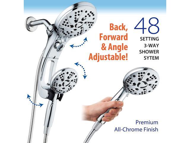 Dream Spa High Pressure 3-way Rain & Handheld Shower Head Combo with Easy Reach Diverter Switch, Adjustable Extension Arm and Extra Long 72 inch...