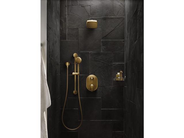 Moen Brushed Gold Round Drop Ell Handheld Shower Wall Connector, A725BG