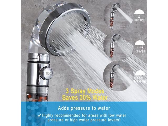 High Pressure Handheld Shower Head with Filter, Shower Head Kits with Hose and Bracket, Hard Water Softener Water Purifying Filtered Showerheads...