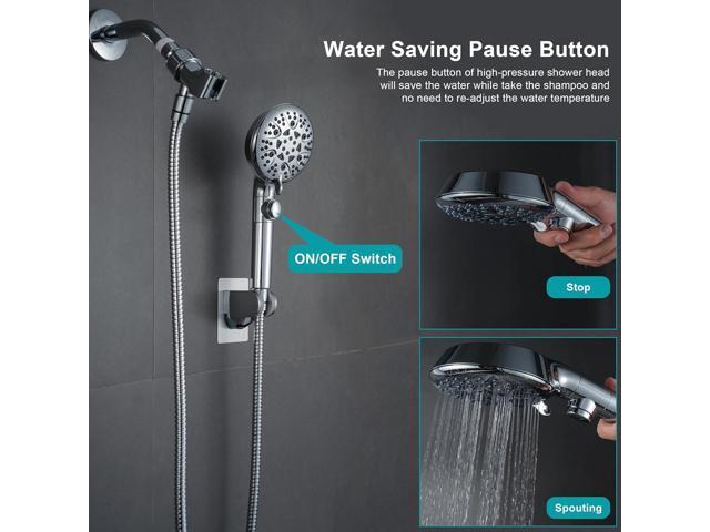 Handheld Shower Head with On Off Switch 8-Mode High Pressure Showerhead with 79 Inches Extra-long Stainless Steel Hose and Bracket PLUS Extra...