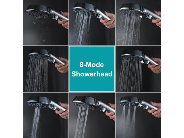 GwernKB Handheld Shower Head with On Off Switch 8-Mode High Pressure Showerhead with 79 Inches Extra-long Stainless Steel Hose and Bracket PLUS...