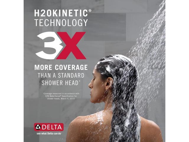 Delta 52668-BL UniversalShoweringComponents H2Okinetic 5-Setting Raincan Shower Head, Matte Black