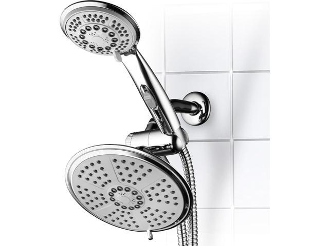 HotelSpa High-Pressure Ultra Luxury Rainfall Combo Giant 7-inch 5-mode Head, 6-mode Hand Shower with ON/OFF Pause Switch, Water Diverter,...