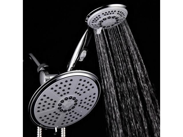 HotelSpa High-Pressure Ultra Luxury Rainfall Combo Giant 7-inch 5-mode Head, 6-mode Hand Shower with ON/OFF Pause Switch, Water Diverter,...