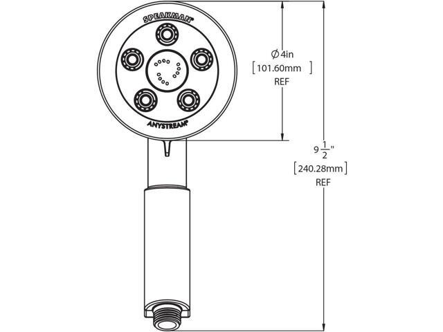 Speakman VS-3010 Neo Anystream High Pressure Handheld Shower Head with Hose, Polished Chrome, 2.5 GPM