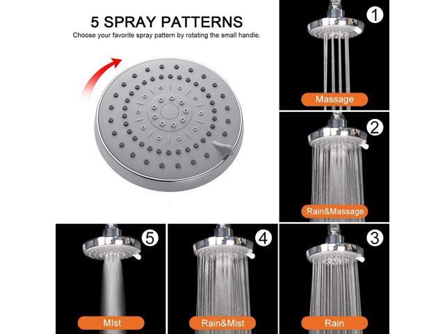 HarJue High Pressure Shower Head with 11 IN Adjustable Arm, Rainfall with Shower Arm-Make Water Flow Down Vertically for Better Bathing...