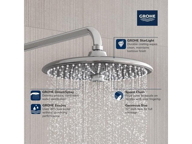 GROHE 26456000 Euphoria 260 Showerhead with 3 Sprays, Starlight Chrome