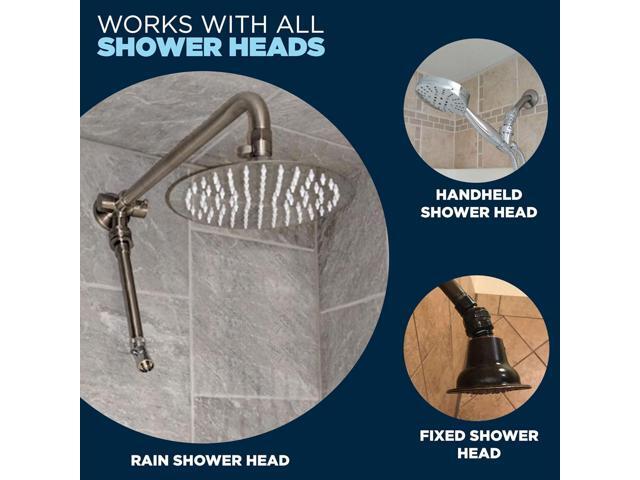 HammerHead Showers Solid Metal Shower Head Swivel Ball Adapter, Chrome Adjustable Pivot Ball To Adjust Showerhead Angle Universal Connector...