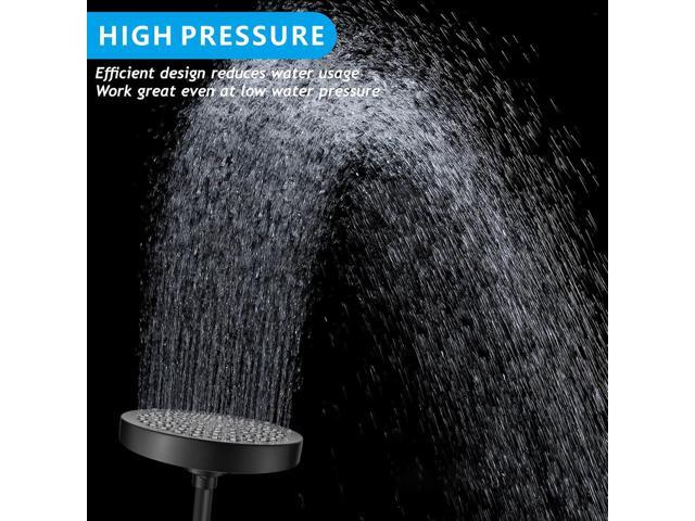 High Pressure Rain Shower Head with Arm - High Flow Rainfall Showerhead - Luxury Modern Look - Pressure Boosting (6' Shower Head with 6' Arm, Matte...