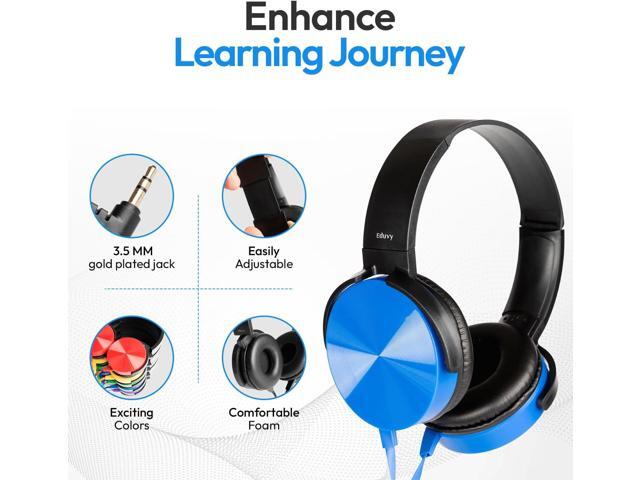 Bulk Headphones for Classroom, 12 Pack Durable Wired School Headphones for Students. Teacher Must Haves Supplies from Elementary to College (Mixed...