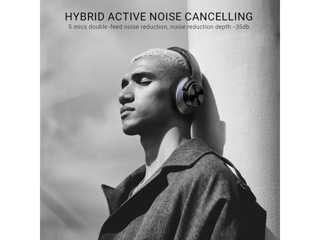 OneOdio A10 Hybrid Active Noise Cancelling Headphones, Wireless Over Ear Bluetooth Headphones, Hi-Res Audio Sound, 50H Long Playtime, Deep Bass,...