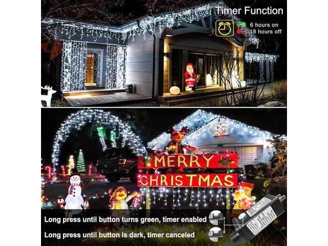White Christmas Lights Outdoor, 66ft 640 LED Icicle Lights for Outside House with Connectable Clear Wire 8 Modes Timer, Plug in Waterproof for Home...